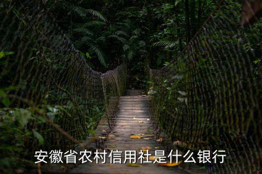 安徽省農村信用社是什么銀行