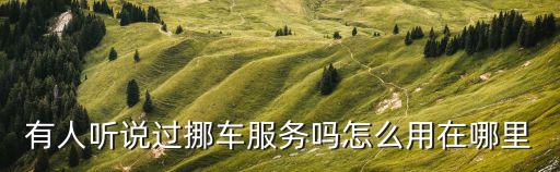 挪車服務(wù)，有人聽說過挪車服務(wù)嗎怎么用在哪里