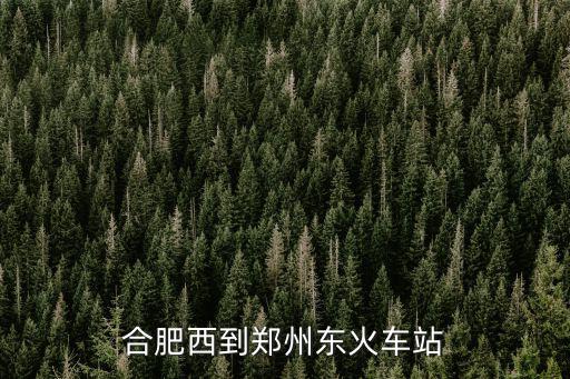 合肥到鄭州高鐵，從合肥到鄭州有動車