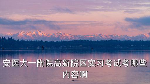 安醫大一附院高新院區實習考試考哪些內容啊