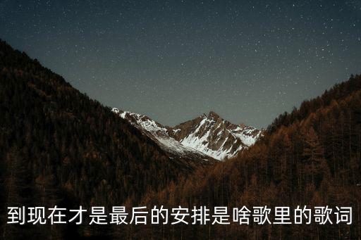 石寅，到現在才是最后的安排是啥歌里的歌詞