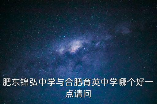 肥東錦弘中學與合肥育英中學哪個好一點請問