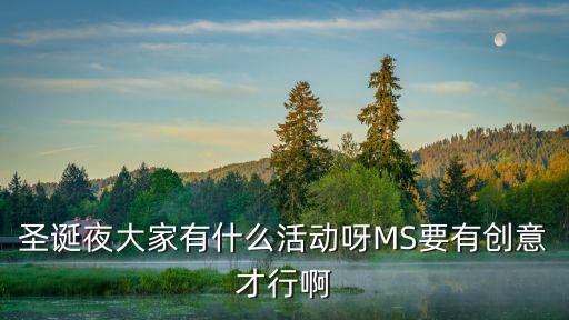 圣誕夜大家有什么活動呀MS要有創意才行啊