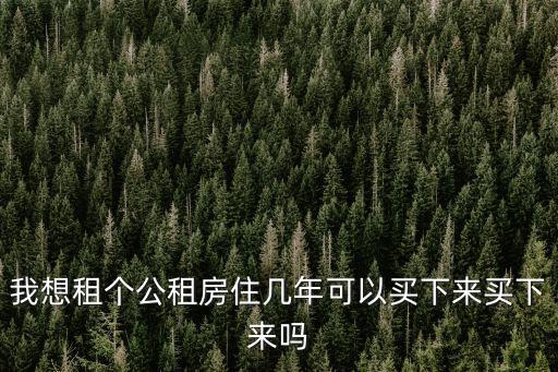 我想租個(gè)公租房住幾年可以買(mǎi)下來(lái)買(mǎi)下來(lái)嗎