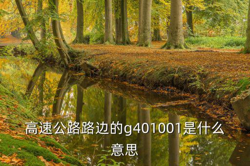 高速公路路邊的g401001是什么意思