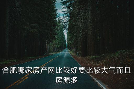 合肥哪家房產網比較好要比較大氣而且房源多
