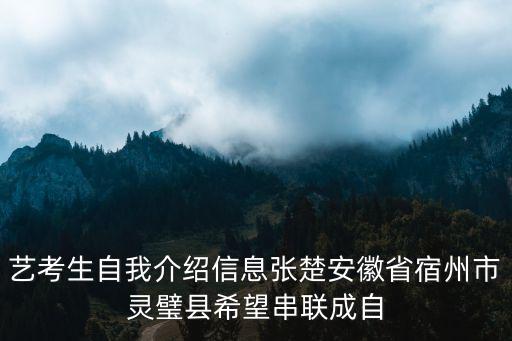 藝考生自我介紹信息張楚安徽省宿州市靈璧縣希望串聯(lián)成自