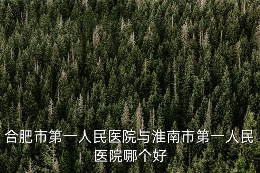 合肥市第一人民醫院，合肥市第一人民醫院與淮南市第一人民醫院哪個好