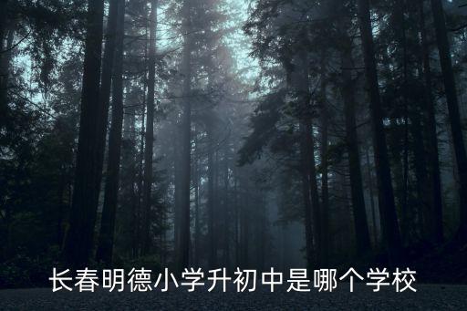 明德小學，長春明德小學升初中是哪個學校