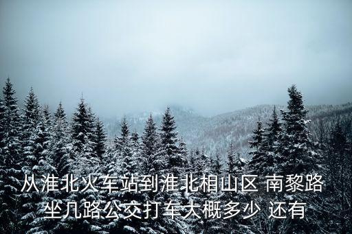 從淮北火車站到淮北相山區 南黎路 坐幾路公交打車大概多少 還有