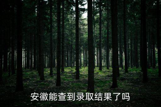 安徽能查到錄取結(jié)果了嗎