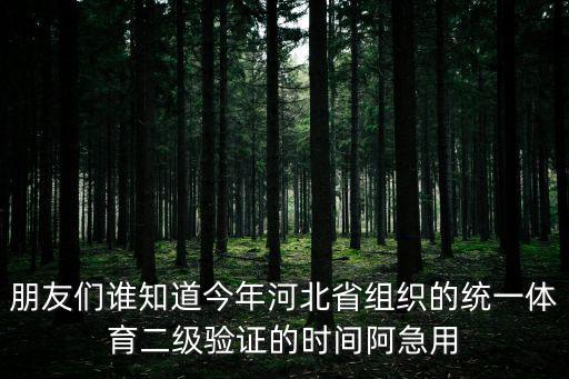 朋友們誰知道今年河北省組織的統一體育二級驗證的時間阿急用