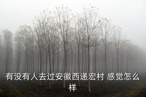 有沒有人去過安徽西遞宏村 感覺怎么樣