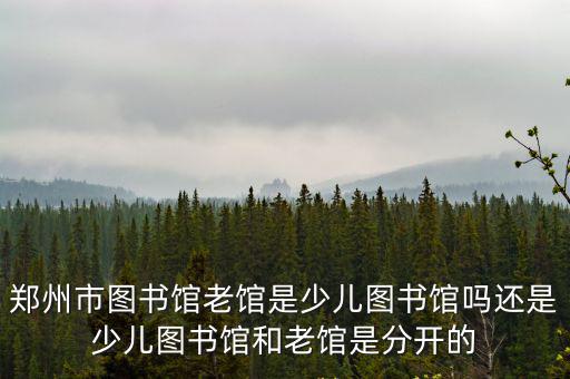 鄭州市圖書館老館是少兒圖書館嗎還是少兒圖書館和老館是分開的