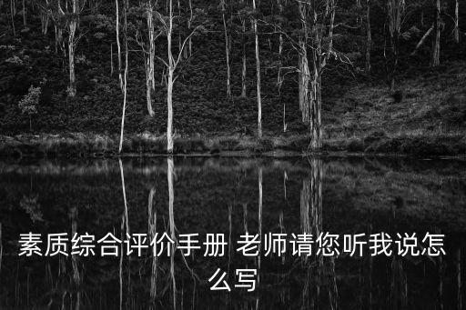 素質(zhì)綜合評價手冊 老師請您聽我說怎么寫