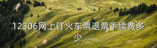 12306網(wǎng)上訂火車票退票手續(xù)費(fèi)多少