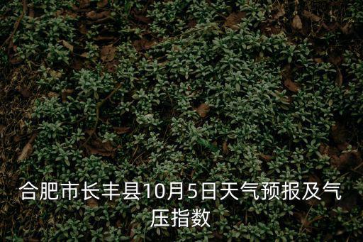 長豐天氣，合肥市長豐縣10月5日天氣預報及氣壓指數
