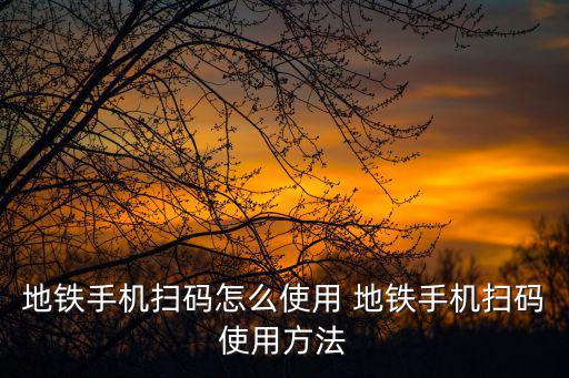 地鐵手機掃碼怎么使用 地鐵手機掃碼使用方法
