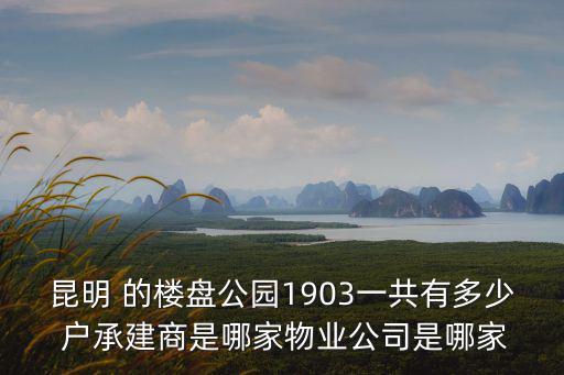 昆明 的樓盤公園1903一共有多少 戶承建商是哪家物業公司是哪家