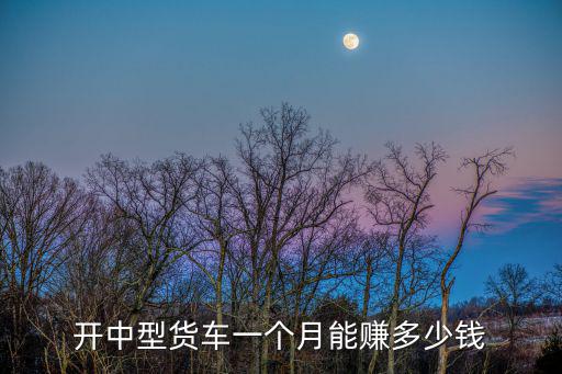 開中型貨車一個月能賺多少錢