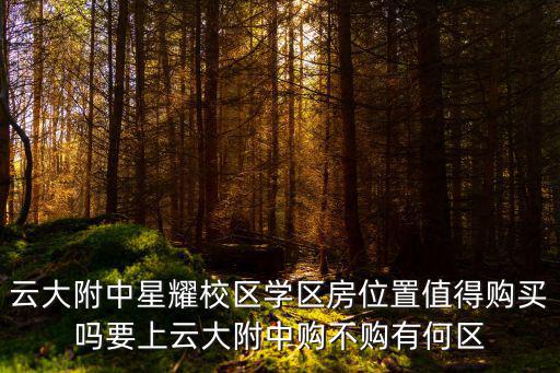 云大附中星耀校區(qū)，云大附中星耀校區(qū)學(xué)區(qū)房位置值得購(gòu)買嗎要上云大附中購(gòu)不購(gòu)有何區(qū)