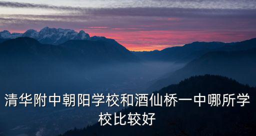 清華附中朝陽學校和酒仙橋一中哪所學校比較好