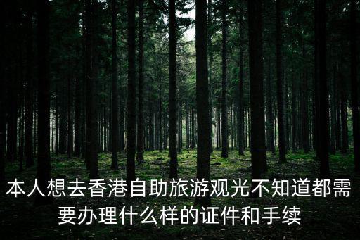 本人想去香港自助旅游觀光不知道都需要辦理什么樣的證件和手續