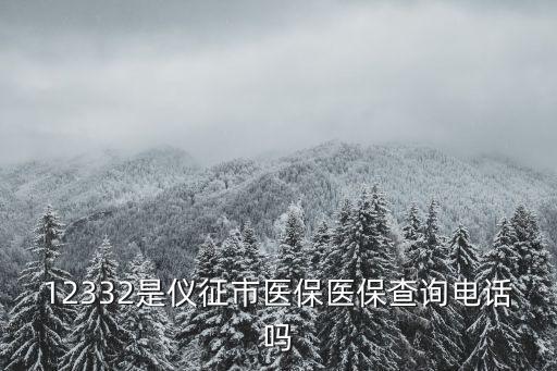 12332是儀征市醫保醫保查詢電話嗎