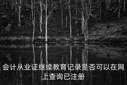 會(huì)計(jì)從業(yè)證繼續(xù)教育記錄是否可以在網(wǎng)上查詢已注冊(cè)