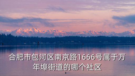 合肥市包河區(qū)南京路1666號屬于萬年埠街道的哪個社區(qū)