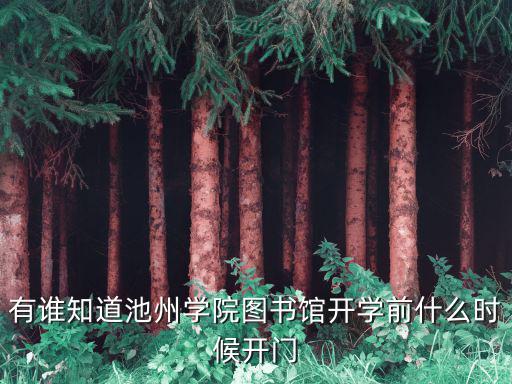 池州學院圖書館，有誰知道池州學院圖書館開學前什么時候開門