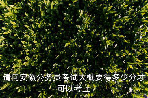 請問安徽公務員考試大概要得多少分才可以考上