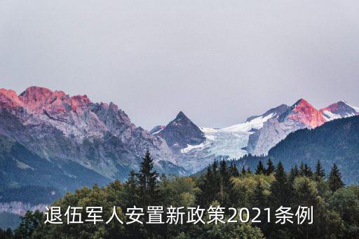 退伍軍人安置新政策2021條例
