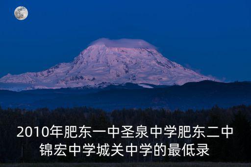 2010年肥東一中圣泉中學肥東二中錦宏中學城關中學的最低錄