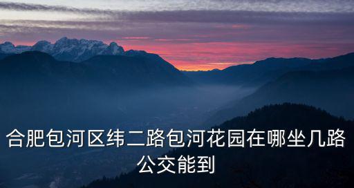 合肥包河區(qū)緯二路包河花園在哪坐幾路公交能到