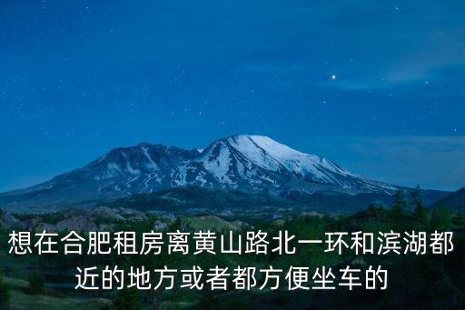 想在合肥租房離黃山路北一環(huán)和濱湖都近的地方或者都方便坐車的