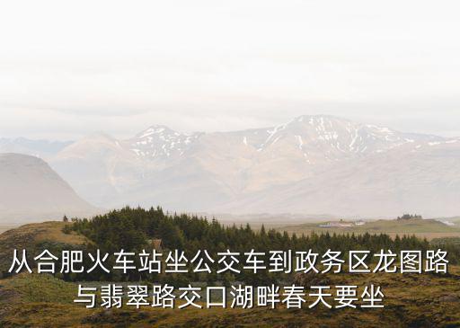 從合肥火車站坐公交車到政務(wù)區(qū)龍圖路與翡翠路交口湖畔春天要坐