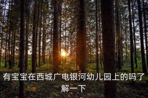 銀河幼兒園，有寶寶在西城廣電銀河幼兒園上的嗎了解一下