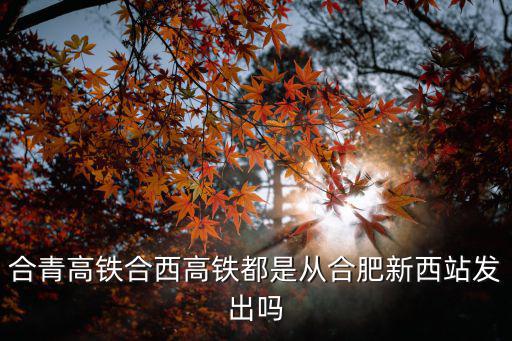 合青高鐵合西高鐵都是從合肥新西站發出嗎