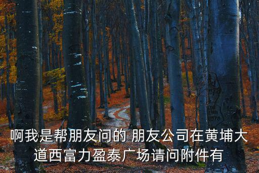 啊我是幫朋友問的 朋友公司在黃埔大道西富力盈泰廣場請問附件有