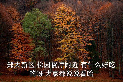 鄭大新區 松園餐廳附近 有什么好吃的呀 大家都說說看哈