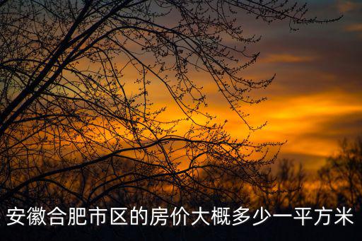 安徽合肥市區的房價大概多少一平方米