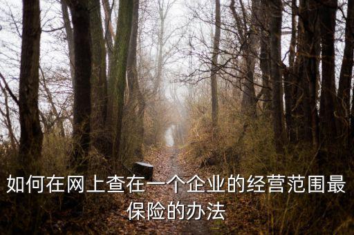 如何在網上查在一個企業的經營范圍最保險的辦法