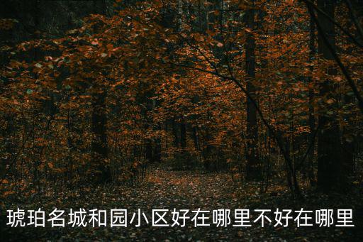 琥珀名城和園小區好在哪里不好在哪里