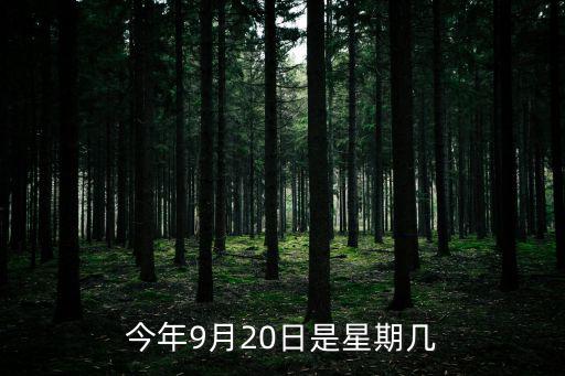 今年9月20日是星期幾