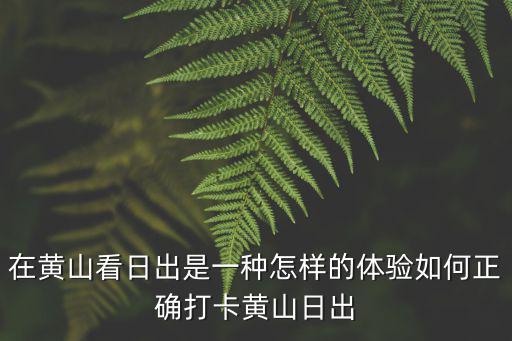 在黃山看日出是一種怎樣的體驗如何正確打卡黃山日出