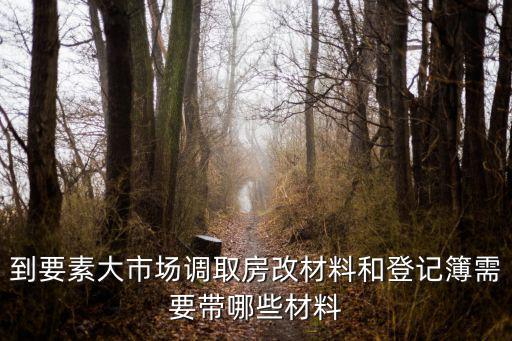 到要素大市場調取房改材料和登記簿需要帶哪些材料