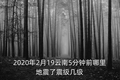 2020年2月19云南5分鐘前哪里地震了震級幾級
