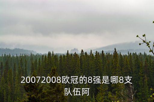 20072008歐冠的8強是哪8支隊伍阿