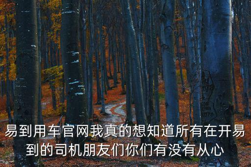 易到用車官網我真的想知道所有在開易到的司機朋友們你們有沒有從心